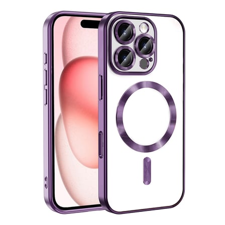 iPhone 16 Pro Kılıf Kamera Korumalı Magsafe Wireless Şarj Özellikli NRTK Demre Kapak - Derin Mor