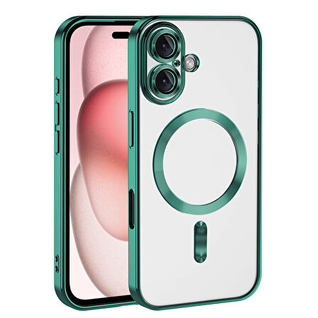 iPhone 16 Kılıf Kamera Korumalı Kablosuz Wireless Şarj Özellikli Demre Kapak