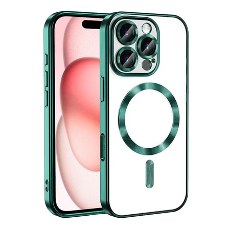 iPhone 16 Pro Max Kılıf Kamera Korumalı Magsafe Wireless Şarj Özellikli NRTK Demre Kapak - Koyu Yeşi