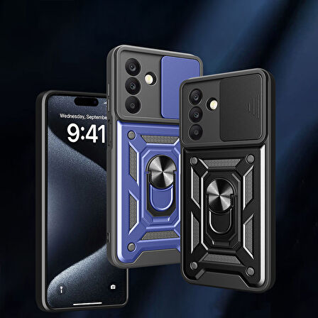 Galaxy A26 Kılıf Magnetik Standlı Kamera Korumalı Zore Sürgülü Vega Kapak -115437