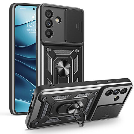 Galaxy A56 Kılıf Magnetik Standlı Kamera Korumalı Zore Sürgülü Vega Kapak -115441