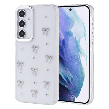 Galaxy A55 Kılıf Airbag Tasarımlı Simli Şeffaf NRTK Kutup Kapak - Lale