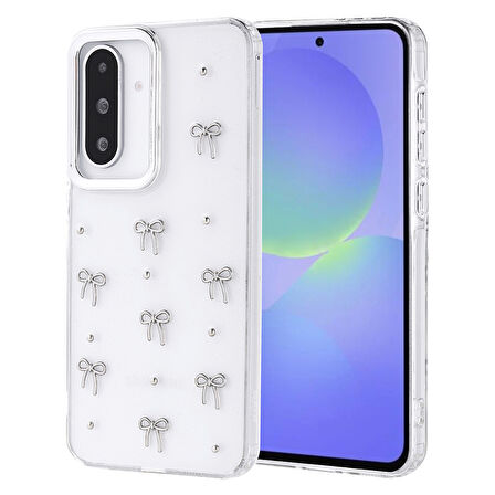 Galaxy A36 Kılıf Airbag Tasarımlı Simli Şeffaf Zore Kutup Kapak - Fiyonk