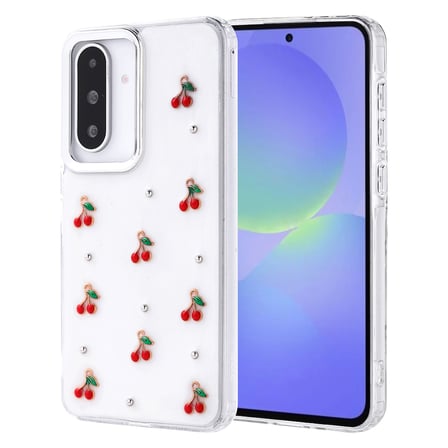 Galaxy A36 Kılıf Airbag Tasarımlı Simli Şeffaf NRTK Kutup Kapak - Kiraz
