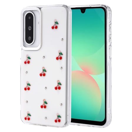 Galaxy A26 Kılıf Airbag Tasarımlı Simli Şeffaf NRTK Kutup Kapak - Kiraz