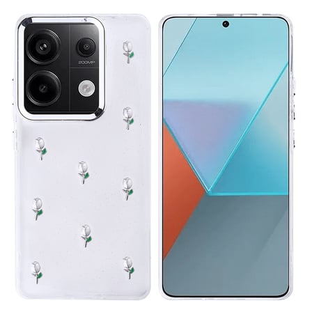 Redmi Note 13 Pro 4G Kılıf Airbag Tasarımlı Simli Şeffaf NVTH Kutup Kapak - Lale
