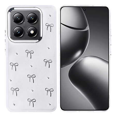 14T Pro Kılıf Airbag Tasarımlı Simli Şeffaf Zore Kutup Kapak - Fiyonk