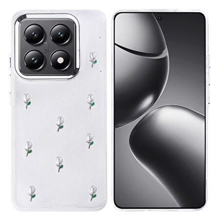 14T Pro Kılıf Airbag Tasarımlı Simli Şeffaf Zore Kutup Kapak - Fiyonk