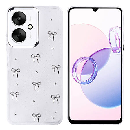 Redmi 13C Kılıf Airbag Tasarımlı Simli Şeffaf Zore Kutup Kapak - Fiyonk