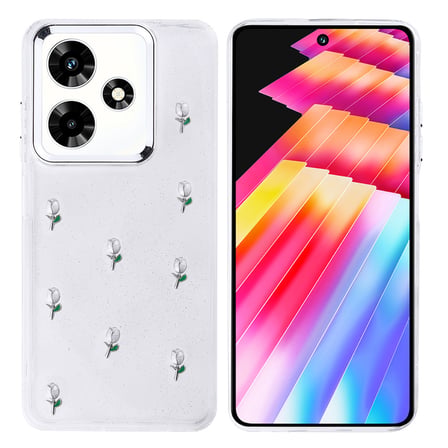 İnfinix Hot 30 Kılıf Airbag Tasarımlı Simli Şeffaf NVTH Kutup Kapak - Fiyonk