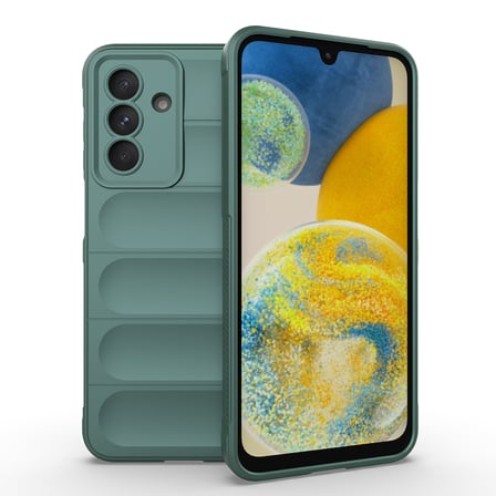 Galaxy A26 Kılıf Esnek TPU Oyuklu Arka Yüzey Tasarımlı NRTK Etnik Silikon Kapak - Koyu Yeşil