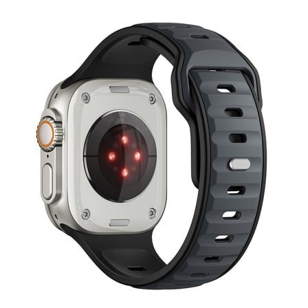 Watch Ultra 49mm MKST KRD-135 Silikon Kordon Strap Kayış - Açık Yeşil-Gri
