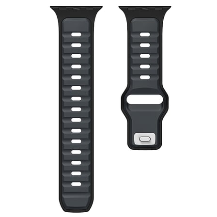 Watch Ultra 49mm MKST KRD-135 Silikon Kordon Strap Kayış - Açık Yeşil-Gri