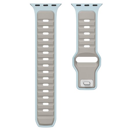 Huawei Honor Magic 2 46mm MKST KRD-135 22mm Silikon Kordon Strap Kayış - Açık Yeşil-Gri
