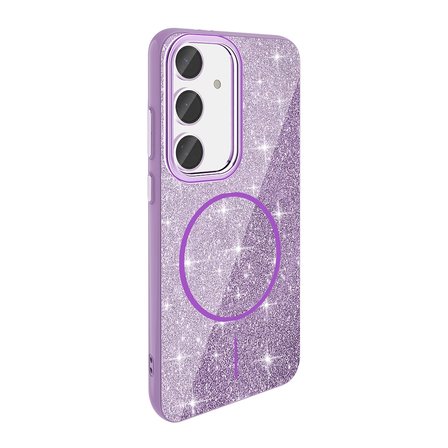 Galaxy S23 FE Kılıf M-safe Şarj Özellikli Parlayan Simli Zore Okso Kapak