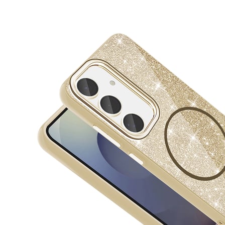 Galaxy S23 FE Kılıf Dökülmeyen Simli Silikon MagSafe Kamera Yükseltili Ottonova