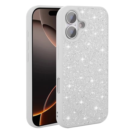 iPhone 16 Plus Kılıf Simli Pırlanta Taşlı Kamera Yükseltili Silikon FORUMSHOP
