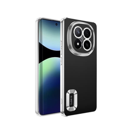 Redmi Note 14 Pro Plus Kılıf Kamera Korumalı Logo Gösteren NRTK Omega Kapak - Gümüş