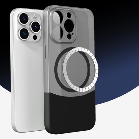 iPhone 14 Pro Max Kılıf M-Safe Şarj Özellikli Mıknatıslı NRTK Duble Kapak - Gri