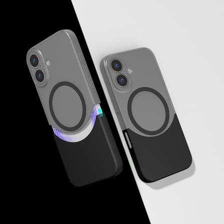 iPhone 16 Plus Kılıf M-Safe Şarj Özellikli Mıknatıslı NRTK Duble Kapak - Gri