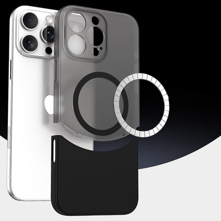 iPhone 16 Pro Max Kılıf M-Safe Şarj Özellikli Mıknatıslı NRTK Duble Kapak - Lacivert