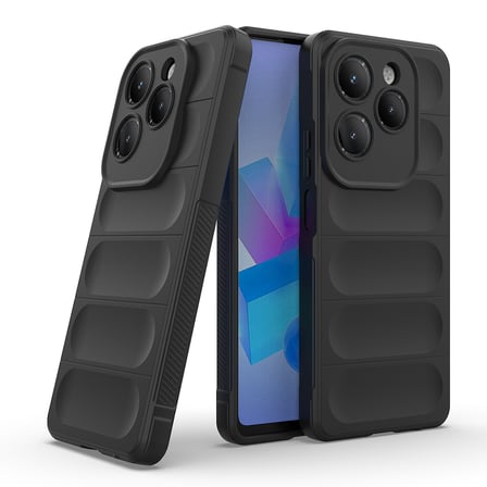 İnfinix Hot 40 Pro Kılıf Esnek TPU Oyuklu Arka Yüzey Tasarımlı MKST Etnik Silikon Kapak - Koyu Yeşil