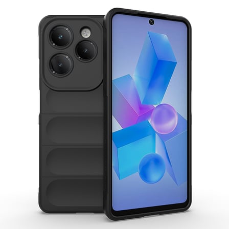 İnfinix Hot 40 Pro Kılıf Esnek TPU Oyuklu Arka Yüzey Tasarımlı NRTK Etnik Silikon Kapak - Koyu Yeşil
