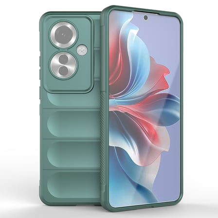 Oppo Reno 11F 5G Kılıf Kamera Korumalı Esnek Silikon Parmak Şeritli Alan Tech