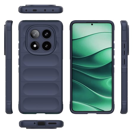 Redmi Note 14 Pro 5G Kılıf Esnek TPU Oyuklu Arka Yüzey Tasarımlı NVTH Etnik Silikon Kapak - Siyah