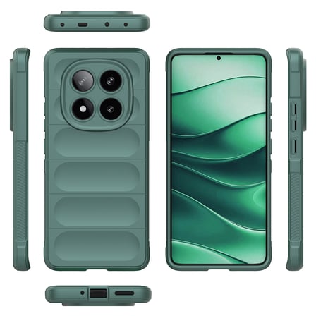 Redmi Note 14 Pro 5G Kılıf Esnek TPU Oyuklu Arka Yüzey Tasarımlı NVTH Etnik Silikon Kapak - Siyah