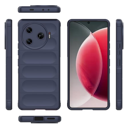 Tecno Spark 30 Pro Kılıf Esnek TPU Oyuklu Arka Yüzey Tasarımlı NRTK Etnik Silikon Kapak - Lacivert