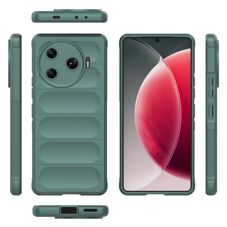 Tecno Spark 30 Pro Kılıf Esnek TPU Oyuklu Arka Yüzey Tasarımlı NRTK Etnik Silikon Kapak - Lacivert