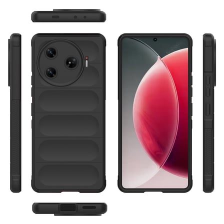 Tecno Spark 30 Pro Kılıf Esnek TPU Oyuklu Arka Yüzey Tasarımlı NRTK Etnik Silikon Kapak - Lacivert