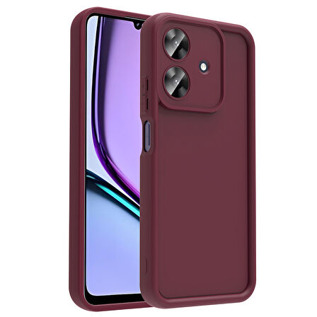 Realme Note 60 Kılıf Kamera Korumalı SYS Ananas Kapak - Mürdüm