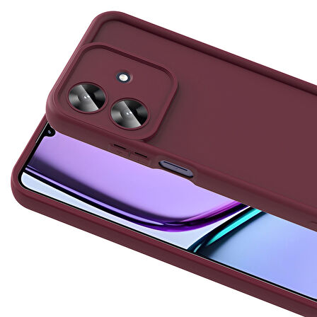 Realme Note 60 Kılıf Kamera Korumalı SYS Ananas Kapak - Mürdüm