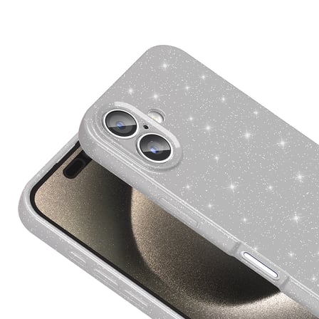 iPhone 16 Plus Kılıf Kamera Korumalı Simli Silikon Üstün Koruma Novatech