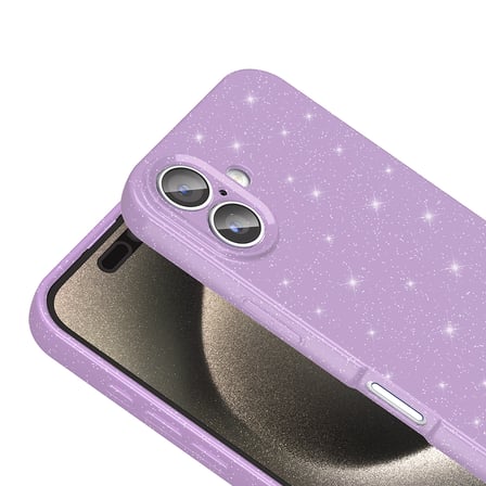 iPhone 16 Plus Kılıf Kamera Korumalı Simli Silikon Üstün Koruma Novatech