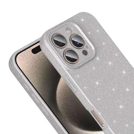 iPhone 16 Pro Kılıf Kamera Korumalı Simli Lüks NRTK Koton Kapak - Lila