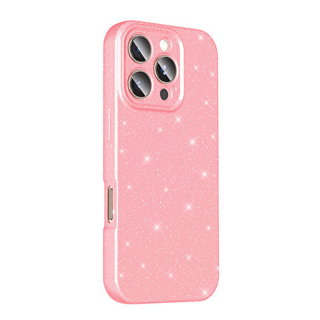 iPhone 16 Pro Max Kılıf Kamera Korumalı Simli Lüks TCG Koton Kapak - Gümüş