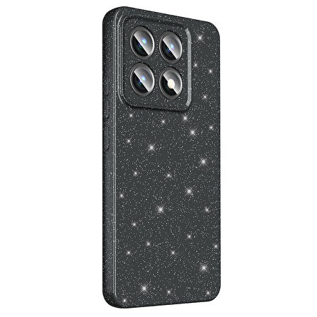 14T Pro Kılıf Kamera Korumalı Simli Lüks TCG Koton Kapak - Gümüş