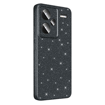 Redmi Note 13 Pro Plus 5G Kılıf Kamera Korumalı Simli Lüks MXSP Koton Kapak - Açık Pembe