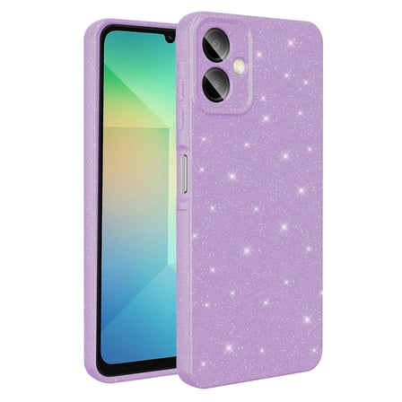 Galaxy A06 Kılıf Kamera Korumalı Simli Lüks NRTK Koton Kapak - Siyah