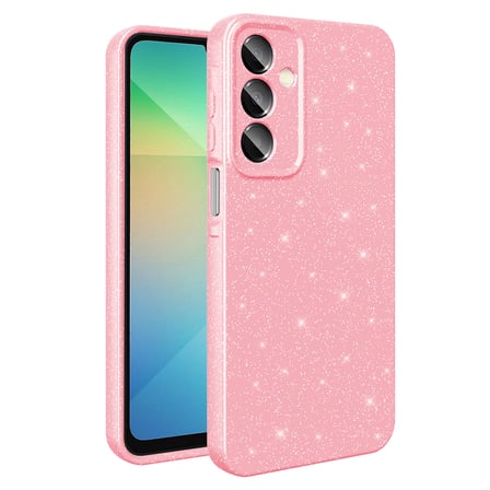 Galaxy A16 Kılıf Kamera Korumalı Simli Lüks UZRM Koton Kapak - Siyah