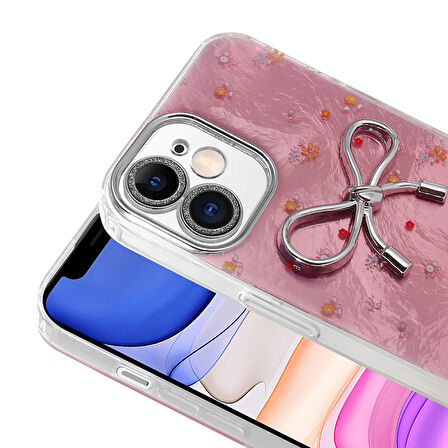 iPhone 11 Kılıf Kamera Korumalı Figürlü Zore Ponti Silikon Kapak - Beyaz
