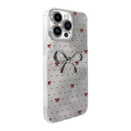 iPhone 14 Pro Max Kılıf Kamera Korumalı Figürlü Zore Ponti Silikon Kapak - Beyaz