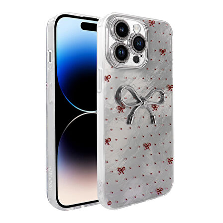 iPhone 14 Pro Max Kılıf Kamera Korumalı Figürlü Zore Ponti Silikon Kapak - Lila