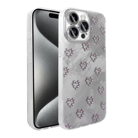 iPhone 15 Pro Max Kılıf Kamera Korumalı Figürlü Zore Ponti Silikon Kapak - Beyaz
