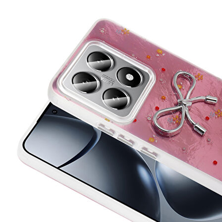 14T Kılıf Kamera Korumalı Figürlü Zore Ponti Silikon Kapak - Açık Pembe