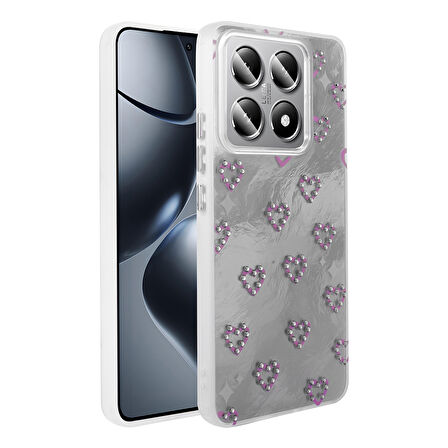 14T Pro Kılıf Kamera Korumalı Figürlü Zore Ponti Silikon Kapak - Beyaz