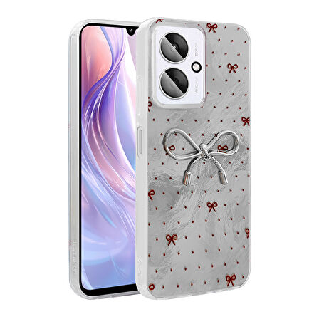 C65 Kılıf Kamera Korumalı Figürlü Zore Ponti Silikon Kapak - Beyaz